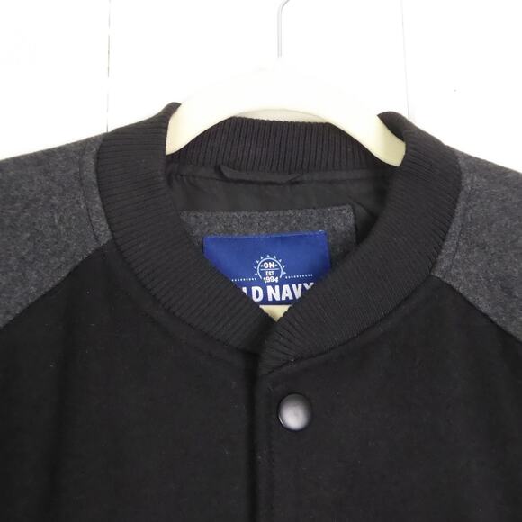 Old Navy Jacket Mens SZ XXL Wool Blend Letterman Baseball Preppy Colorblock - Picture 2 of 10